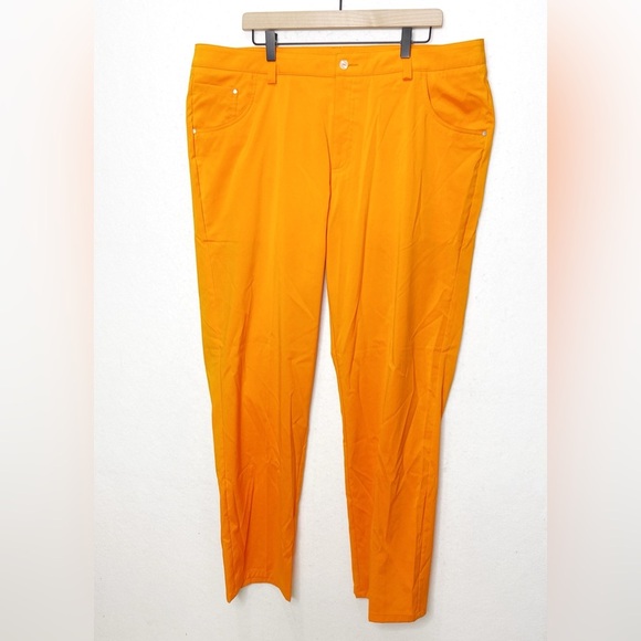 PUMA Golf Chino Pants Men’s Orange DryCell Bright Neon Halloween Golf 40X32 - Picture 1 of 6